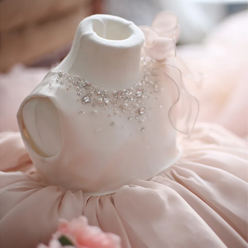 Платья принцессы для девочек с цветами украшенные бисером детская фатиновая