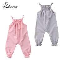 pudcoco fast shipping cute toddler infant baby girls strap romper solid cute jumpsuit playsuit outfits