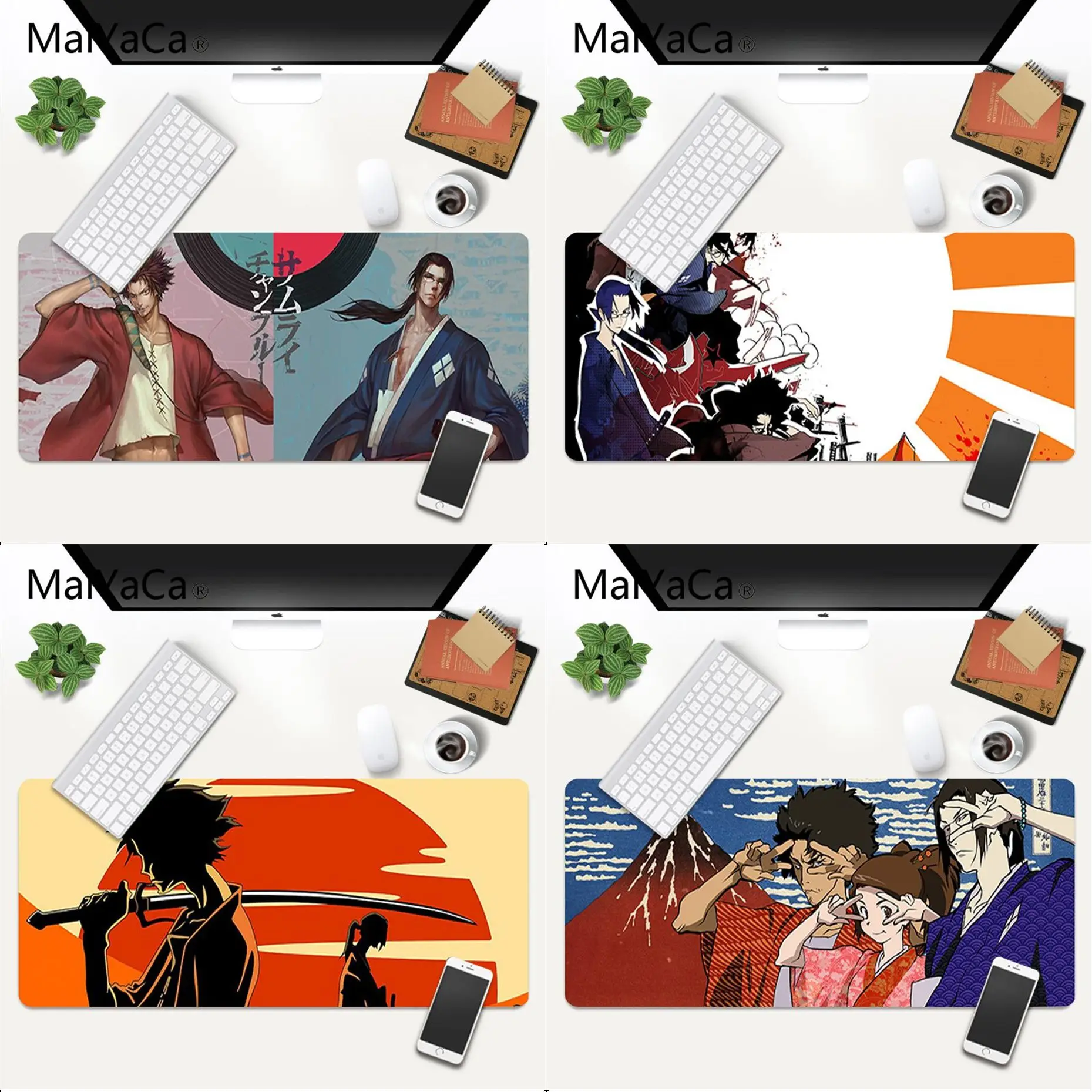 

Skin Japan Samurai sword Champloo Laptop Gaming Mice Mousepad Gaming Mouse Pad Large Deak Mat 700x300mm for overwatch/cs go
