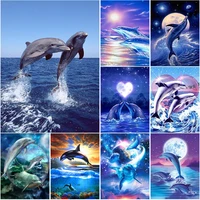 diy dolphin 5d accessories kits with diamond painting full round drill embroidery mosaic cross stitch resin wall art home decor