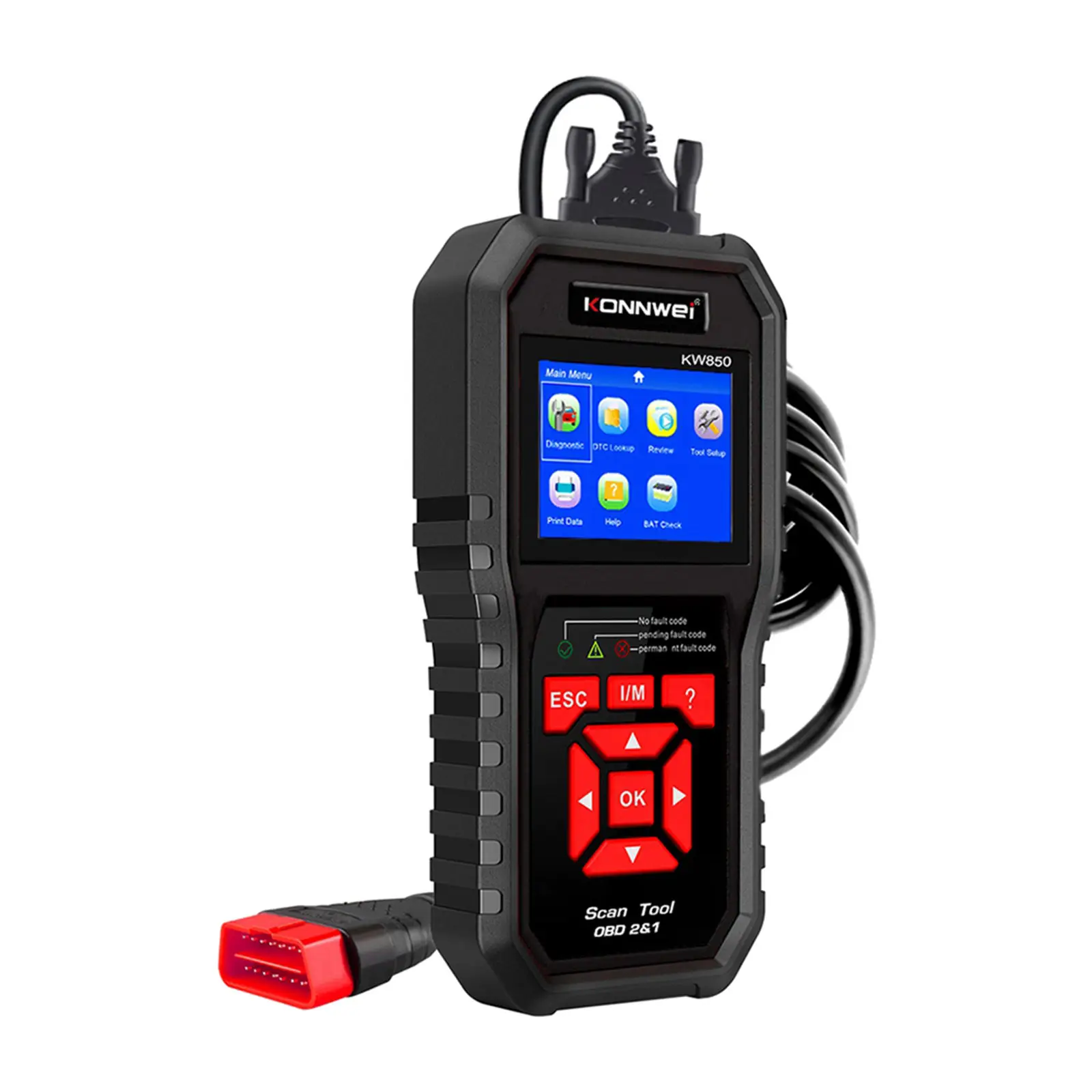 Автомобильный диагностический сканер KW850 OBD II для проверки кода двигателя Unil |