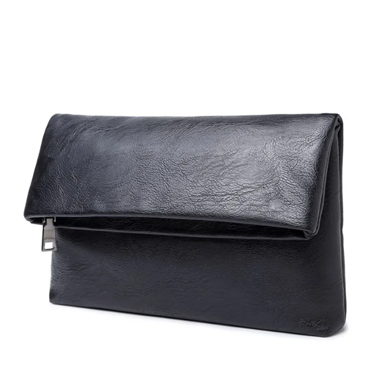 

Foldable Clutch Business Envelope Grab Bag Trendy Men's Casual Handbags Male Leisure PU Leather Hand Caught Men's Hand Package