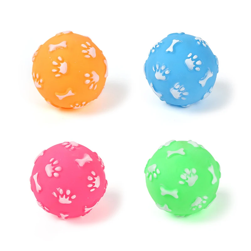 

Squeak Ball Pet Dog Toys For Small Large Dogs Chew Toy Plastic Molar 11.5CM Big Dog Balls Interactive Bite Resistant Puppy Toys