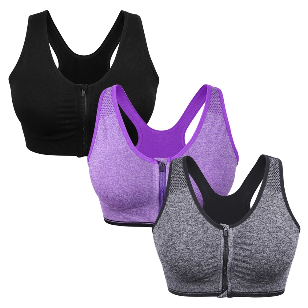 

3PCS/2PCS Racerback Sports Bras for Women Padded Seamless High Impact Support for Yoga Gym Workout Fitness