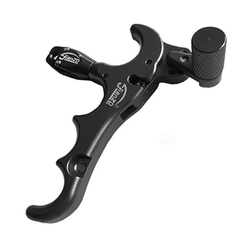 

JIANZD 360 Degree Rotation Compound Bow Release Adjustable Caliper Trigger Grip Thumb 4 Finger Release Aluminum Aid