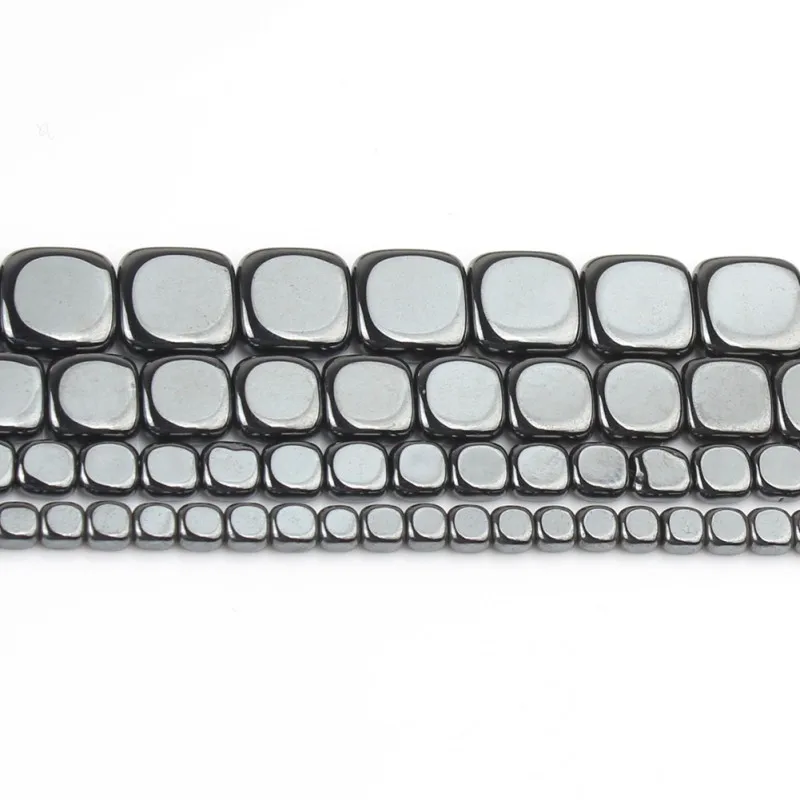 Квадратные черные бусины из натурального гематита 3 4 6 8 мм россыпью для