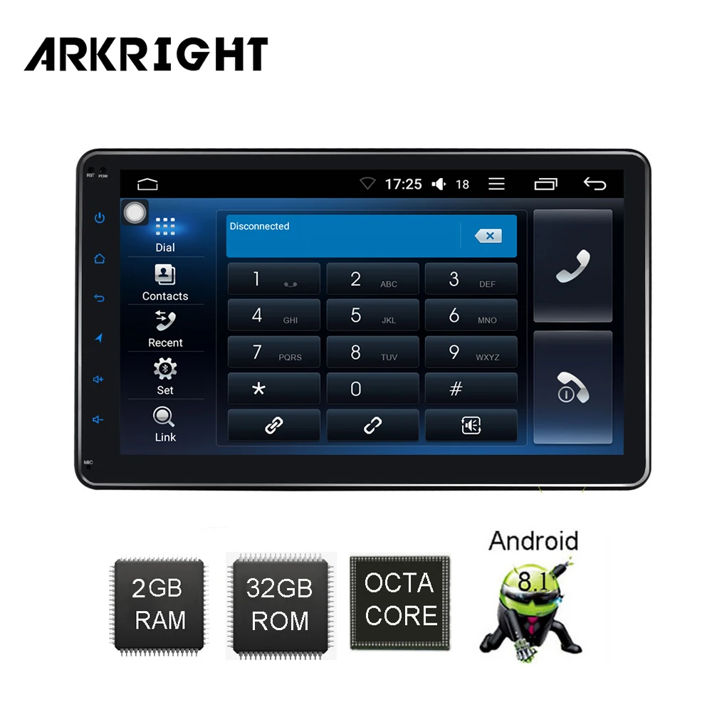 ARKRIGHT 10," 2 Din Android 8,1 Автомобильный плеер Автомобильный Радио мультимедийный плеер gps wifi встроенный DSP/4G/wifi