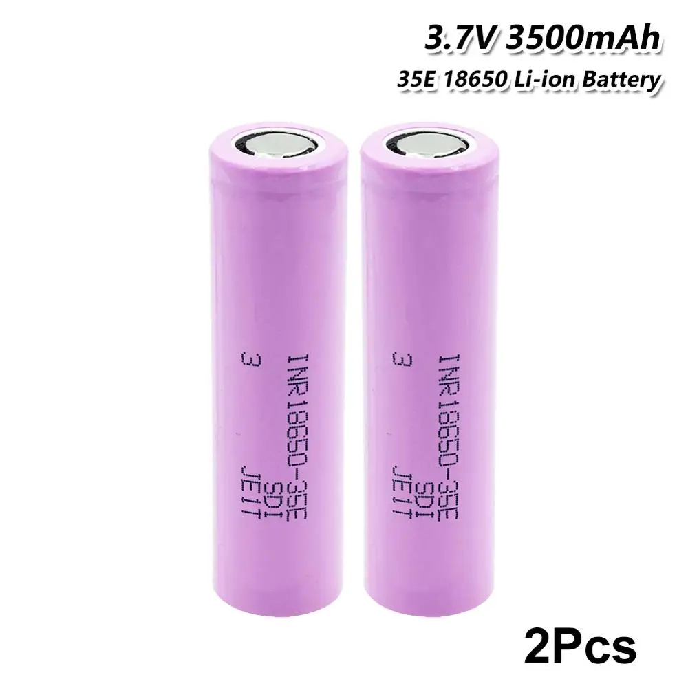 

2PCS YCDC 18650 Lithium battery 3.7V 3500mAh INR18650 Rechargeable batteries 13A large current For Car toys Led Flashlight