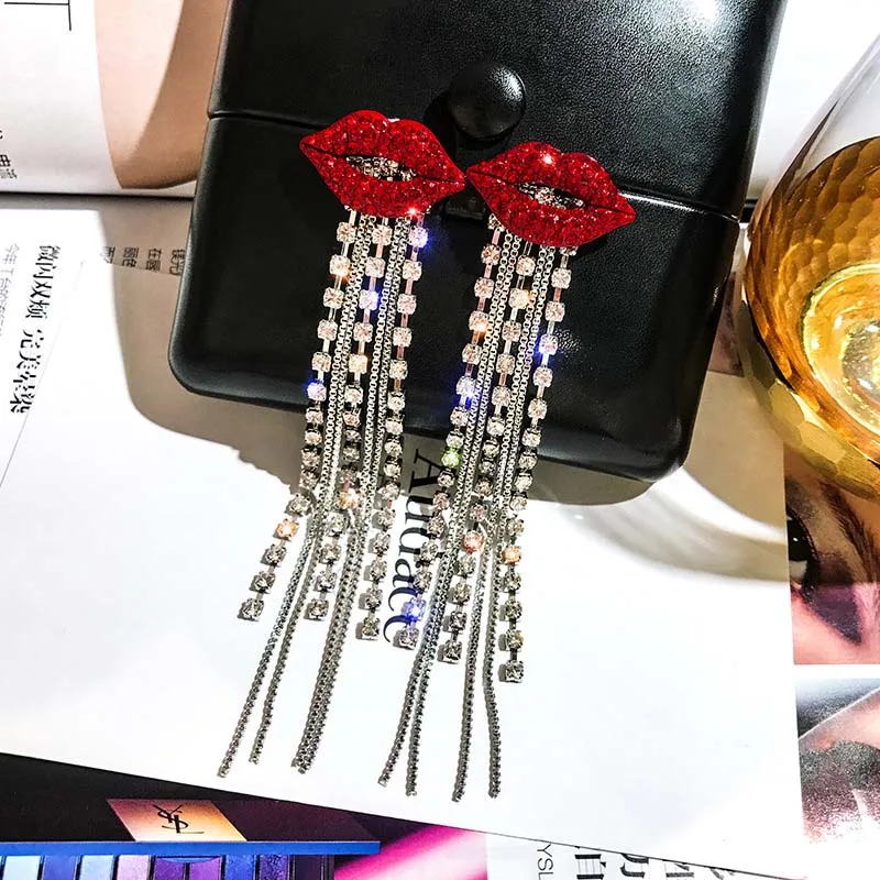 Женские серьги подвески FORSEVEN красные в форме юбки Свадебная