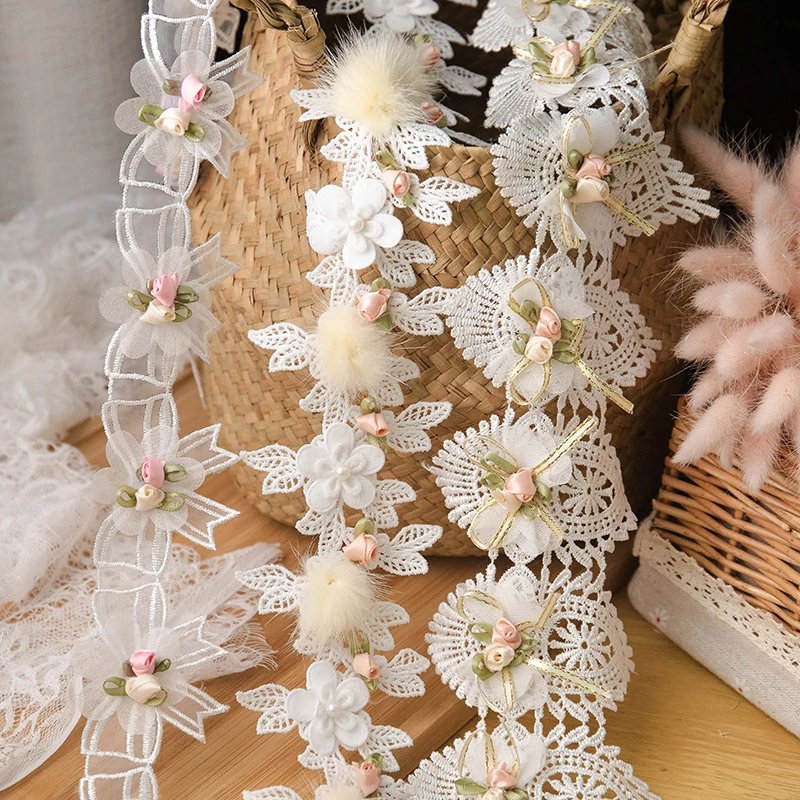 Ленты для рукоделия кружевная ткань 3D цветок Бабочка свадебное платье сумка