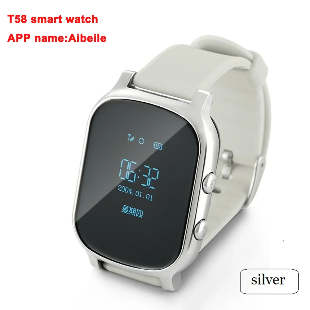T58 silver T58 Смарт-часы gps Wifi смарт-трекер анти-потеря ребенка фитнес-трекер SOS детские умные часы студенческие Детские умные часы - Цвет: T58 silver