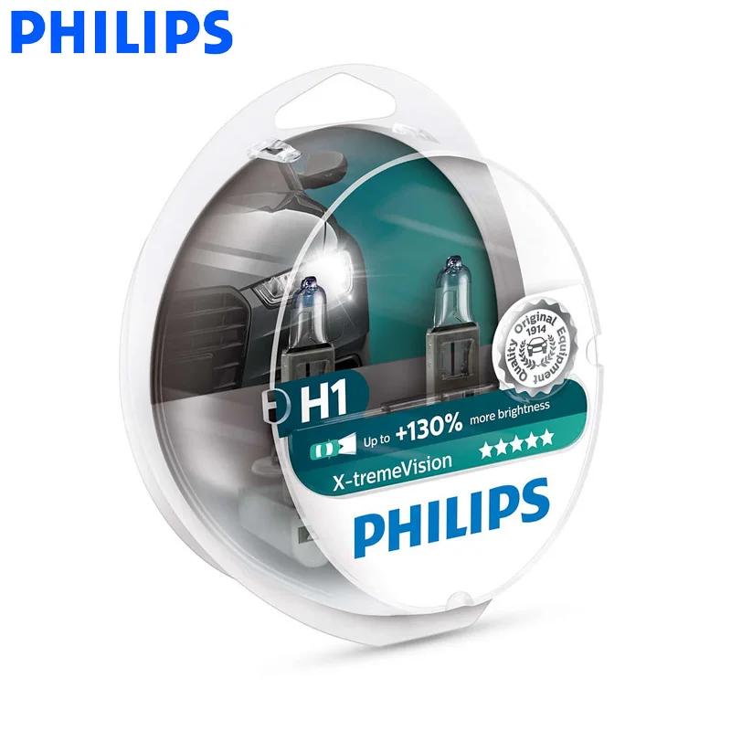 Philips H1 12V 55W X-tremeVision Автомобильные фары галогенные лампы оригинальные + 130% ярче ECE RU