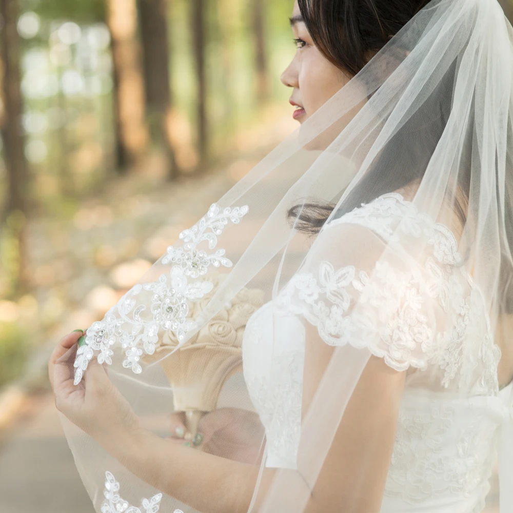 Фата свадебная с гребнем элегантная Мягкая сетчатая для невесты свадебные