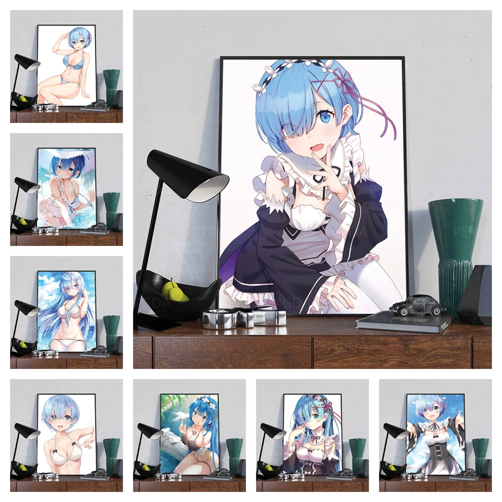 

Wall Art Rem Poster Hd Printed Re:Life in a Different World from Zero Anime Canvas Painting Home Decor For Living Room Pictures