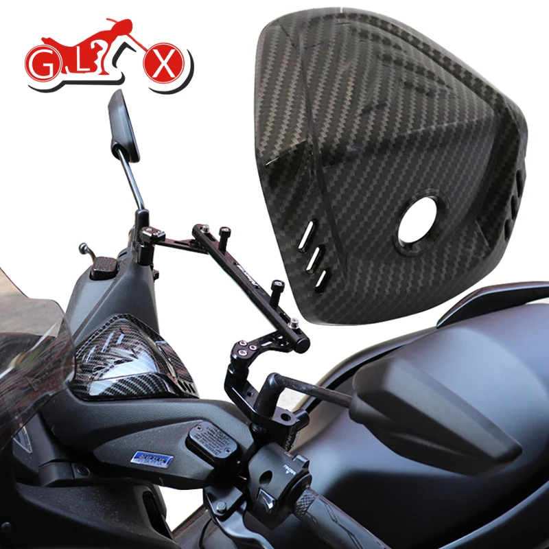 

Motorcycle Accessories for YAMAHA NMAX155 NMAX N-MAX 155 Front Mack Cover Shell Cap Turn Decorative Coer to Carbon Fiber Color