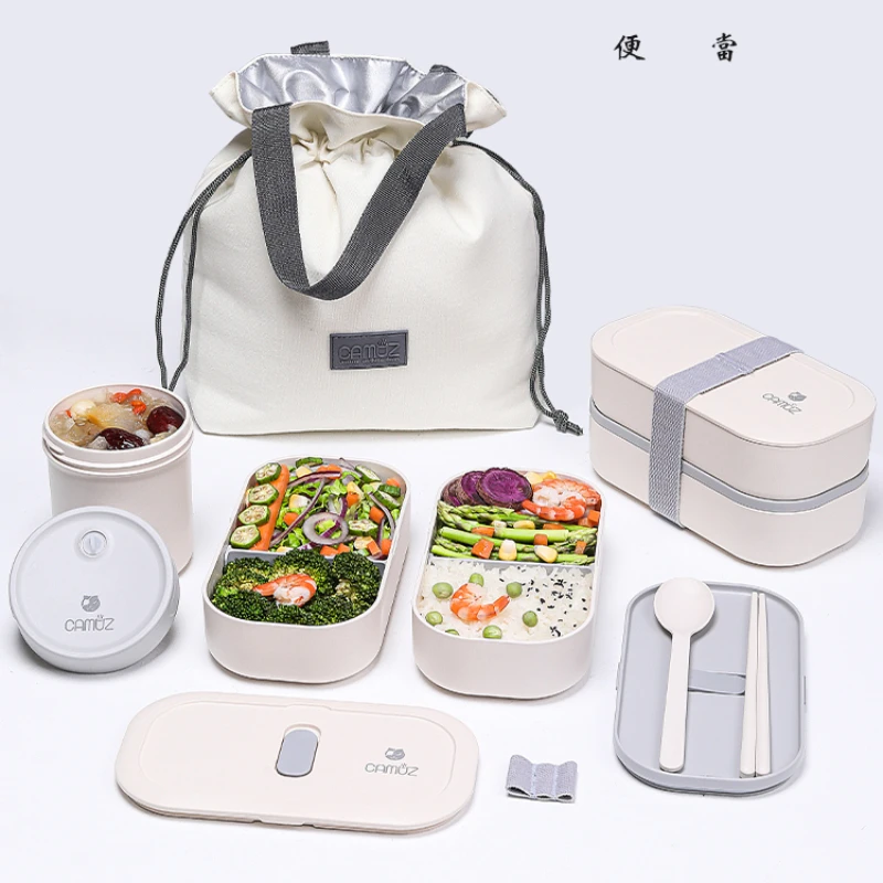 

Japanese Style Lunch Box Portable Microwave Heated Fashion Camping Food Container Caja Almacenamiento Home Decoration BC50FH