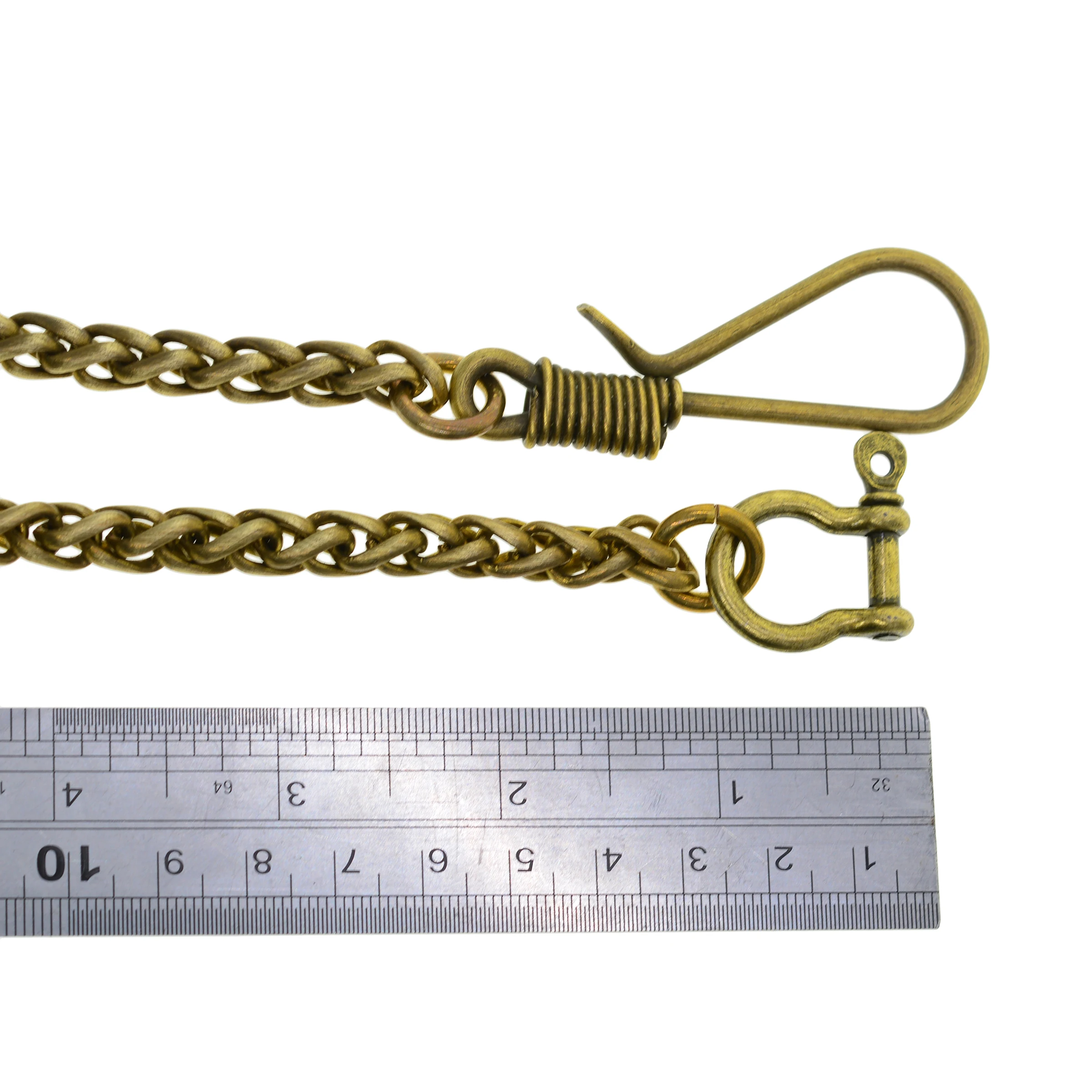 Антикварная металлическая цепочка для бумажника 8 мм латунная в виде змеи