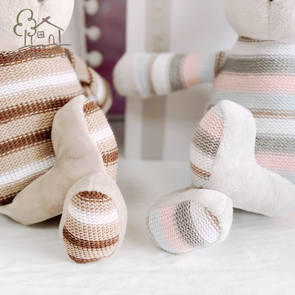 Luxury Rabbit Doll Baby Knitted Stuffed Plush Animals Ecofriendly Handmade Newborn Toy Present Crochet Bunny Soft for Infant | Игрушки и