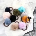 Красочная Мягкая повязка для волос с помпоном, аксессуары, милая плюшевая повязка для волос с помпоном, высокоэластичная повязка на голову, украшение для волос для девочек