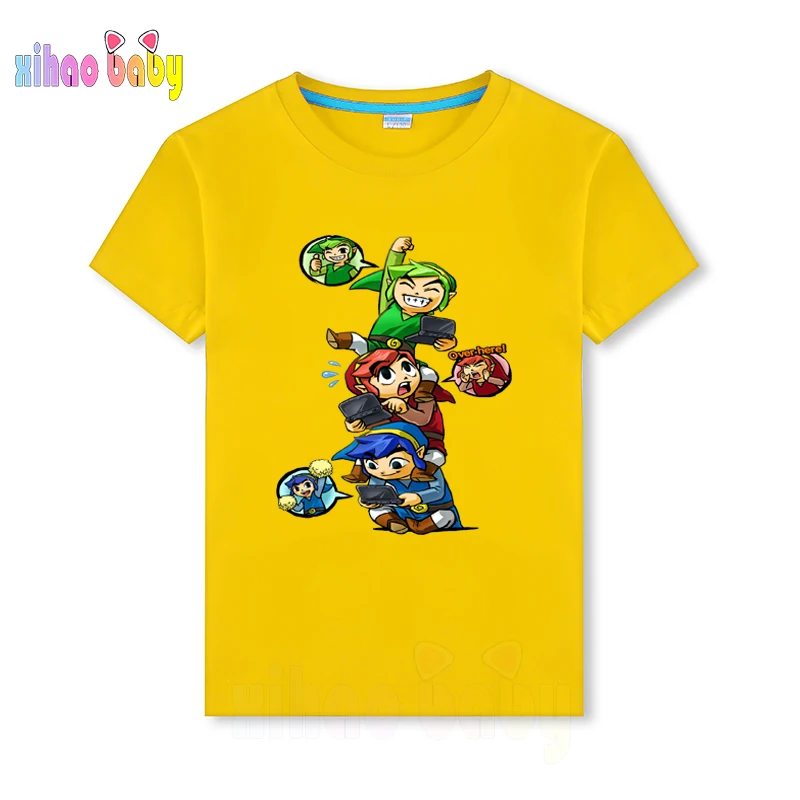 

Хлопковая футболка для девочек, летняя модная футболка с коротким рукавом и круглым вырезом, топы, детская одежда для подростков и мальчико...