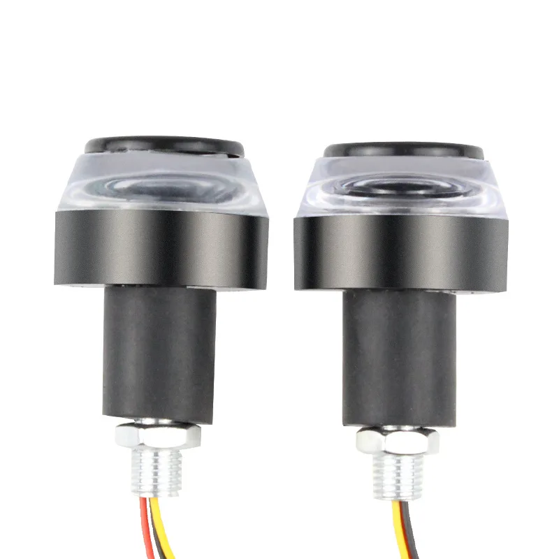 

2PCS LED Motorcycle Handlebar End Turn Signal Light 22mm Indicator Moto Flash Handle Grip Bar Blinker Side Marker Lamp Motobike