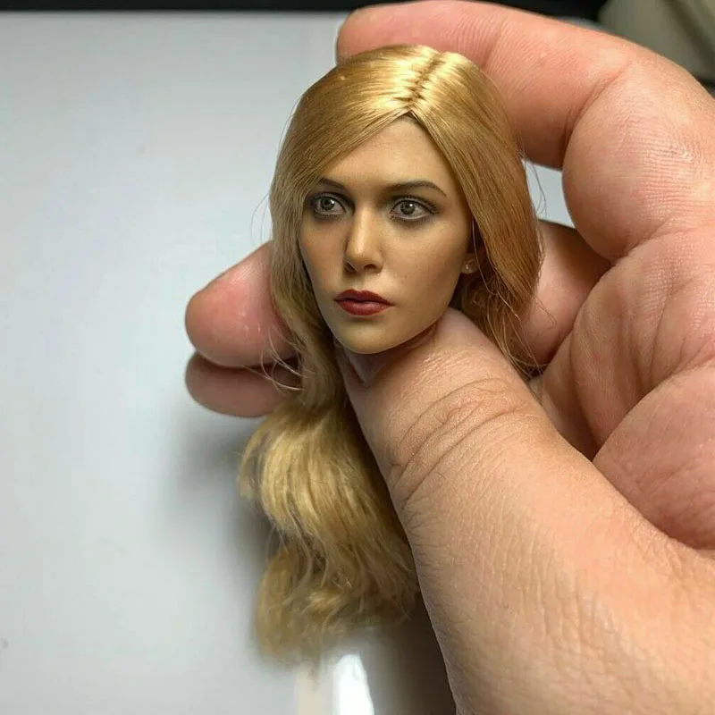 

for Collection 1/6 Witch Elizabeth Olsen Blond Hair Head Sculpt Carving Fit 12'' Female Action Figure Body