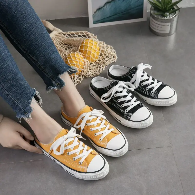 

50pairs Hot New Half-support Canvas Shoes Women 225-250cm