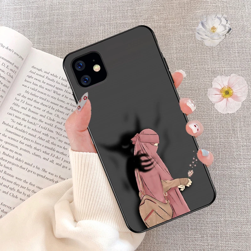 

Luxury Woman In Hijab Face Muslim Islamic Gril Eyes Silicone Phone Case For iPhone12Pro MAX 11Pro X 5 6 6S 7 8 Plus XR XS MAX
