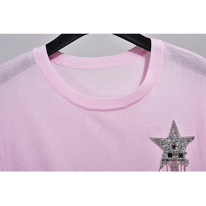 Женский хлопковый комплект из 2 предметов свободная белая футболка с бахромой и