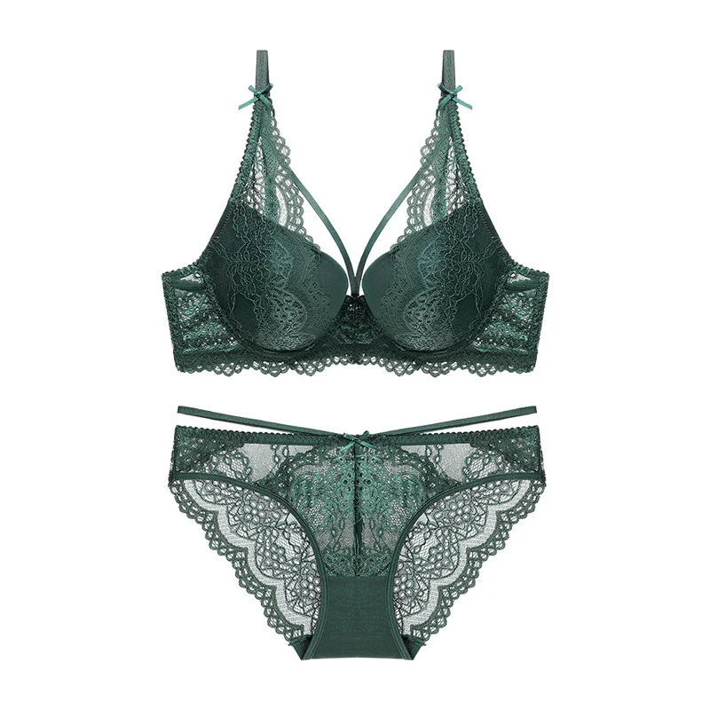 Perfering сексуальный комплект бюстгальтеров новый зеленый Женский пуш ап