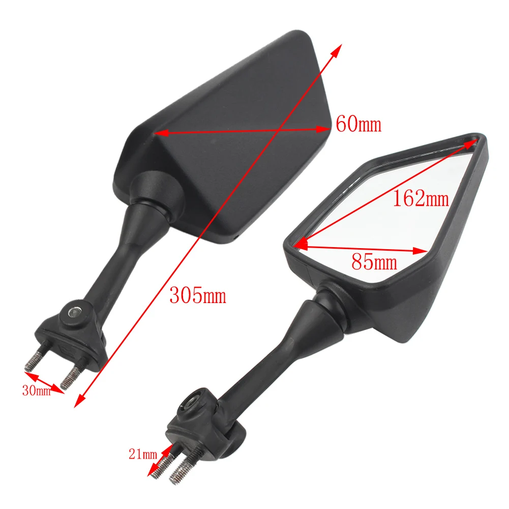 

Motorcycle Rearview Mirrors Rear View Side Mirror For Kawasaki EX250 2008 2009 2010 2011 2012 2013 Left & Right 1Pair