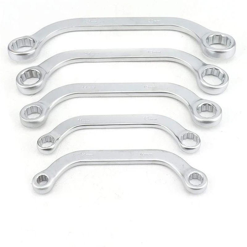 5pcs S Type C Type Double Ended Ring Spanner Wrench Set