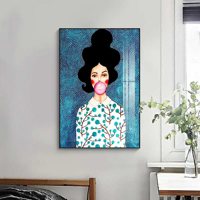 Скандинавский современный стиль рисование вручную персонажи красочный холст