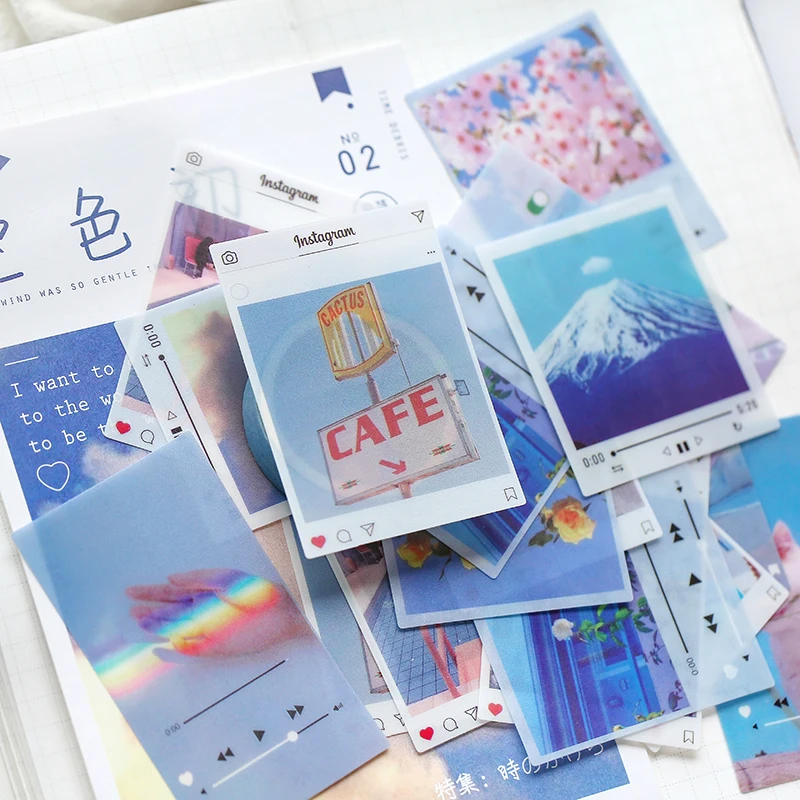 

Fragmented Memory Sticky Stickers Color Paper DIY Decoracion Scrapbooking Office School Supplies Sticker Flakes 40PCS