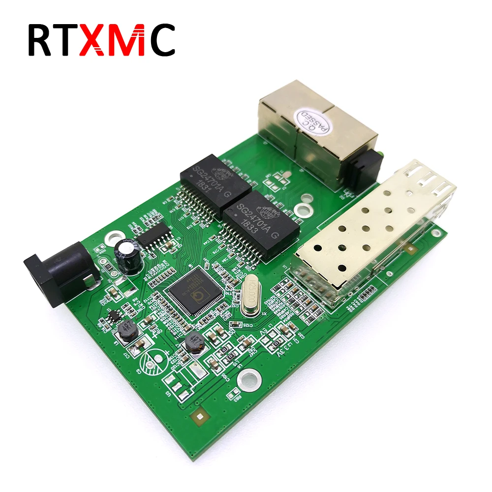 1SFP2RJ45 волоконный медиа-конвертер на RJ45 гигабитный 10/100/1000M Ethernet преобразователь