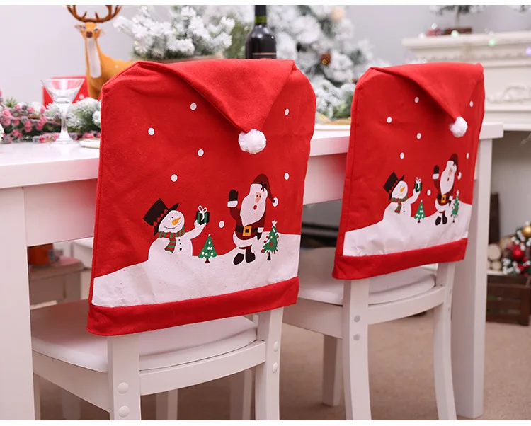 1 шт./6 шт. рождественские Чехлы для стула Decoracion Navidad Hat Рождественские украшения на стол для домашнего ужина год 50*60 см - Цвет: A
