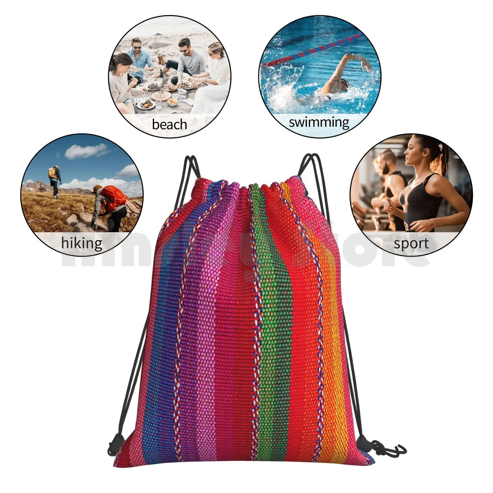 

Mexican Pattern Backpack Drawstring Bags Gym Bag Waterproof Mexican Pattern