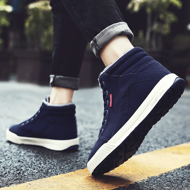 FLARUT Мужская зимняя обувь уличные зимние ботинки Спортивная для бега с мехом