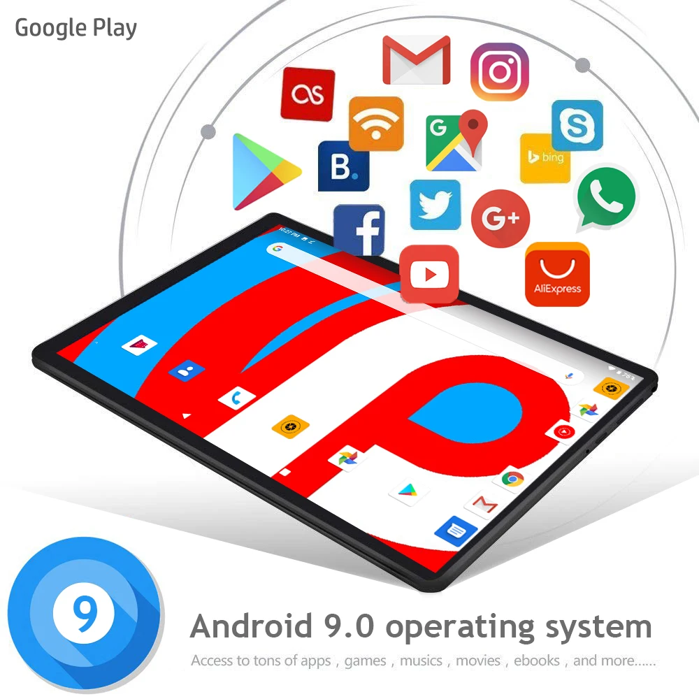 2020 глобальная версия Android 9 0 OS 10 дюймовый планшет с восьмиядерным процессором 6 ГБ