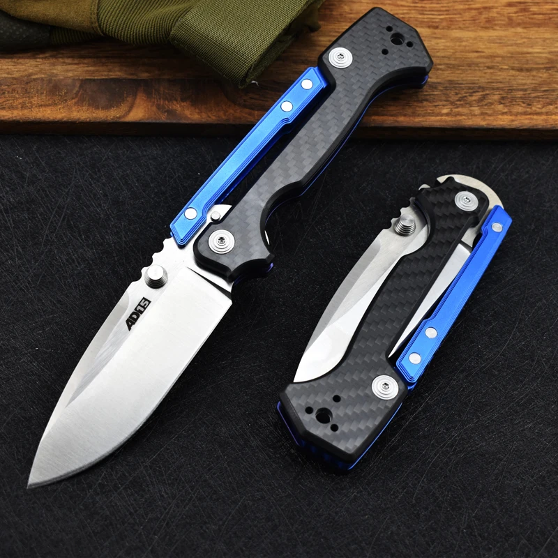 Harga AD-15 Pisau Lipat Pisau M390 Serat Karbon Menangani Pisau Taktis Luar Ruangan Pisau Bertahan Hidup Portabel Berkemah Berburu EDC Multi Alat