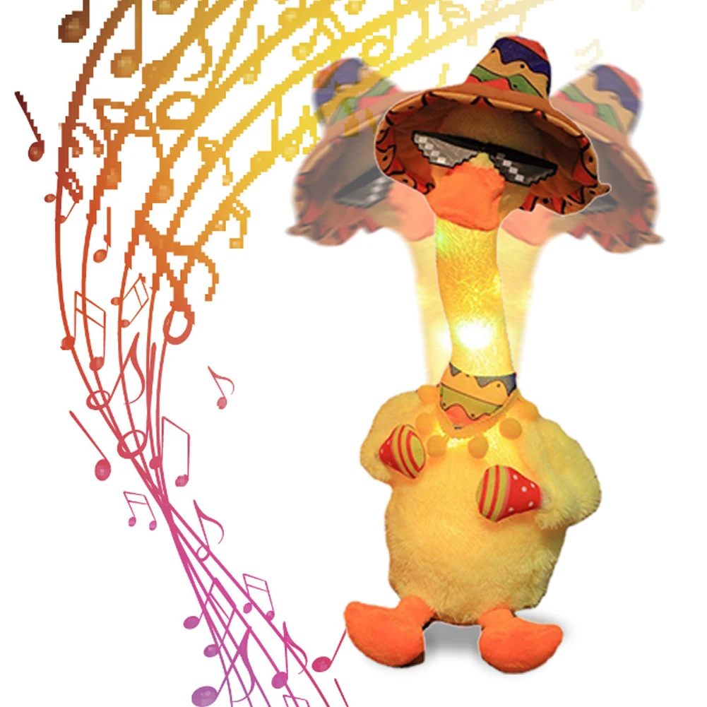 

Танцующая электрическая утка, плюшевая игрушка, пение, 120 песен, скручивание, забавная электрическая игрушка, воспроизведение музыки, Детск...