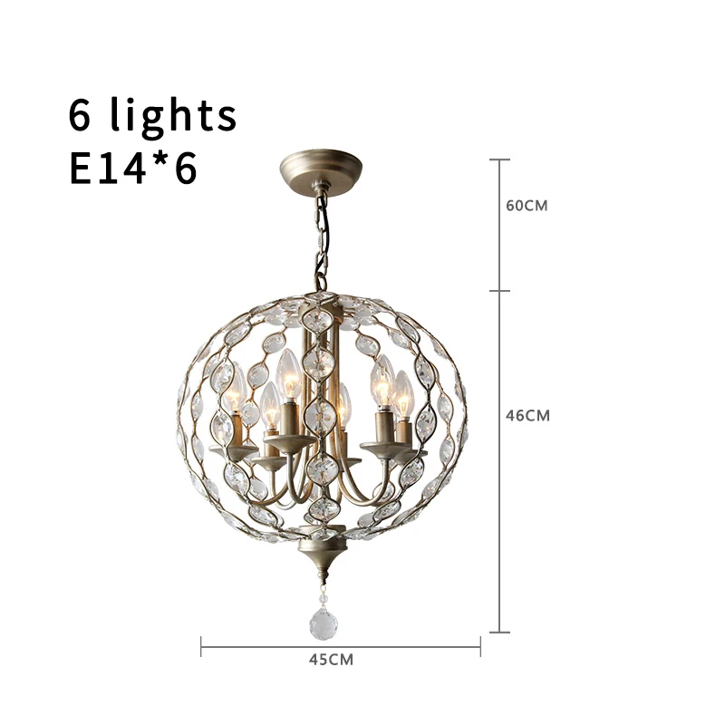 Американский классический подвесной светильник старинный хрустальный