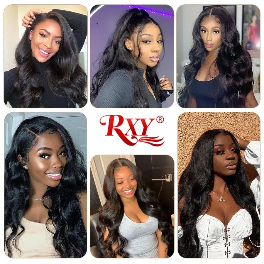 

RXY Lace Wig Humain Hair Pre Plucked T Part Body Wave Wig Brazilian Hair Wigs 4x4 Body Wave Human Hair Wigs 250 density