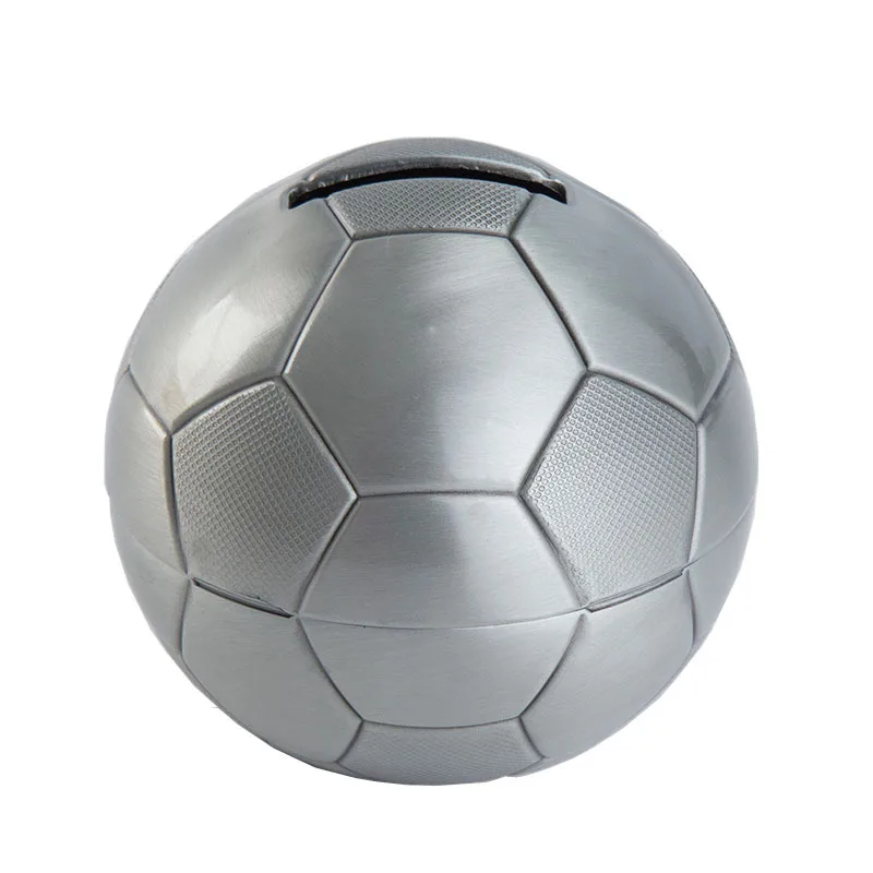 

Football Shape Piggy Bank Metal Environmental Protection Craft Change Bank Children's Gifts Toys Ornaments Home Decorations