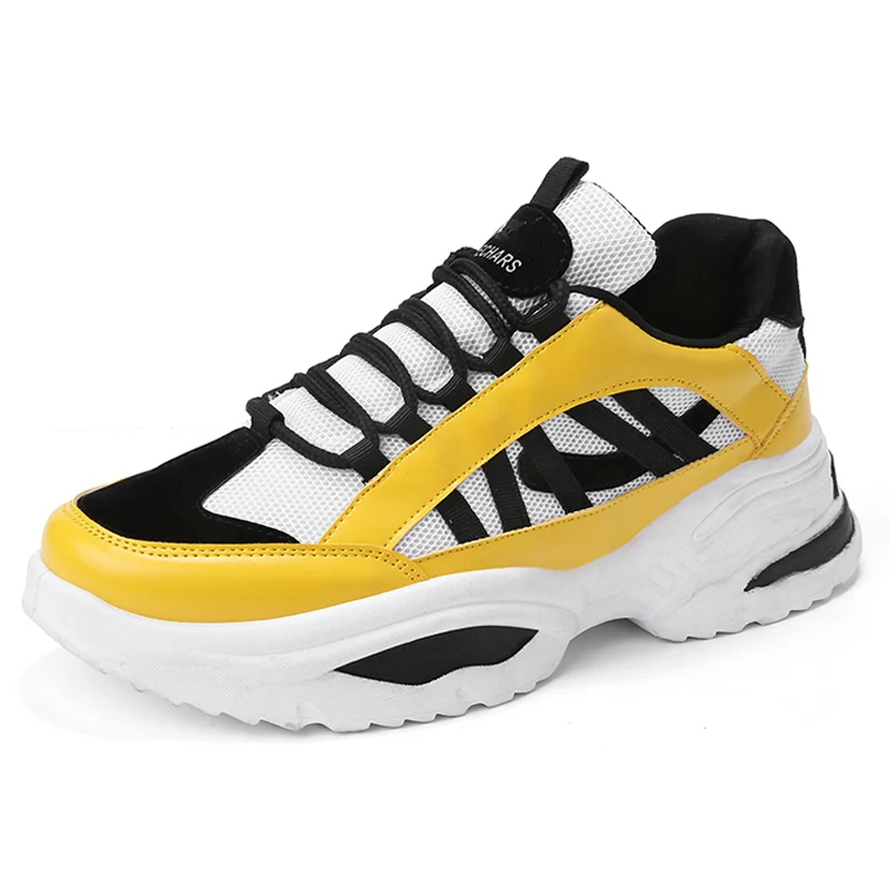 

Mesh Dad Shoes for Men Big Size Trend Vulcanize Shoes Retro Colorful Chunky Sneakers Lace Up Basket Male Oxfords Adult Tenis