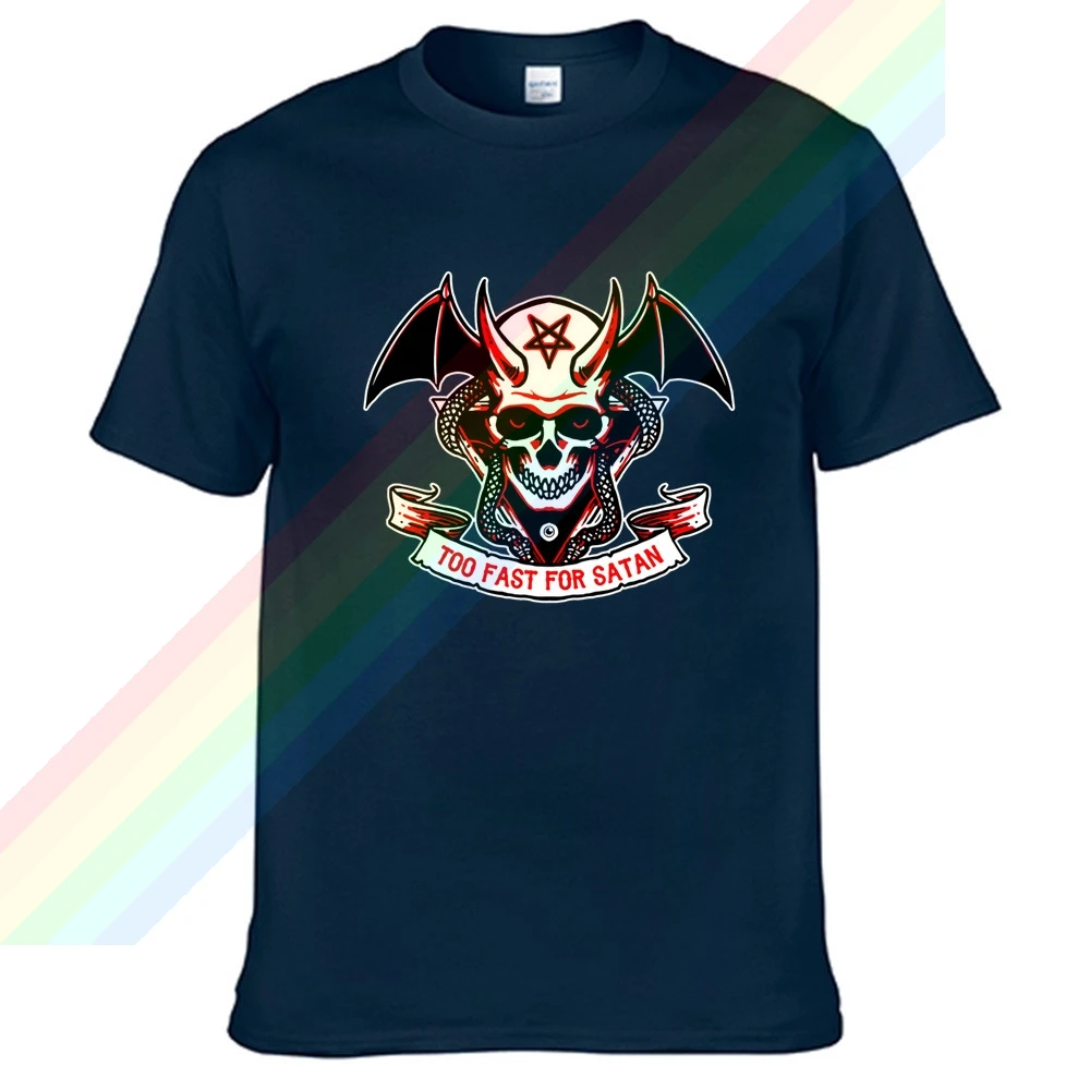 Футболка мужская с принтом сатаны черепа зла бога смерти брендовая футболка