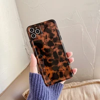 retro amber leopard marble art phone case for apple iphone 12 11 pro max xr xs max 7 8 plus x 12 mini 7plus case cute soft cover