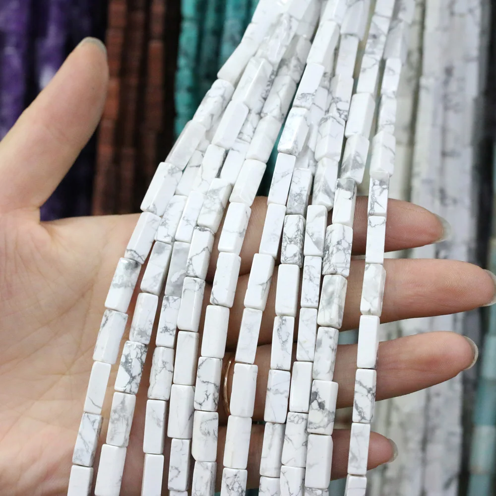 

Semi-Precious Stone Rectangular Pillar Natural Stone Loose Beads for Jewelry Making DIY Necklace Bracelet Accessorie Size 4x13mm