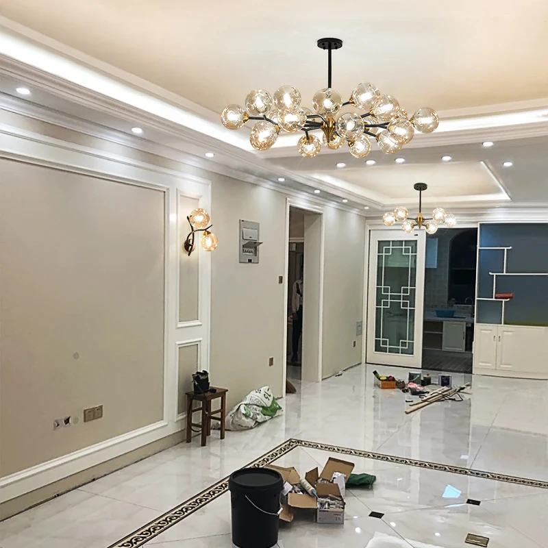 Современная Подвесная лампа светильник с дымчатым серым оттенком освещение для