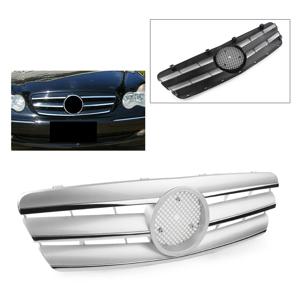Передняя решетка верхняя для Mercedes Benz W203 C280 C320 C240 C200 C Class 2000 2001 2002 03 2004 2005 2006 хром из